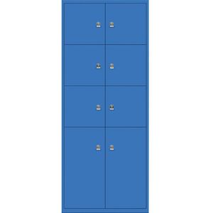 BISLEY LateralFile™ Lodge, met 8 lockers, hoogte 6 x 375 mm, 2 x 755 mm, blauw