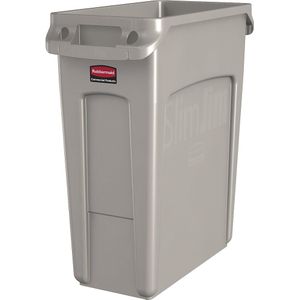 Rubbermaid Verzamelaar voor kringloopmateriaal/afvalbak SLIM JIM®, volume 60 l, met ventilatiekanalen, beige, vanaf 3 stuks