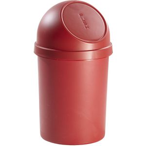 helit Push-afvalbak van kunststof, inhoud 45 l, VE = 2 stuks, h x Ø = 700 x 400 mm, rood