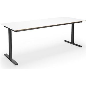Multifunctionele tafel DUO-T Trend, recht blad, b x d = 1800 x 800 mm, wit, zwart