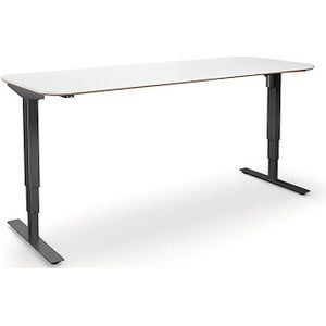 Bureau Atlanta Trend, elektrisch in hoogte verstelbaar, rechte, afgeronde hoeken, b x d = 1800 x 800 mm, wit/zwart