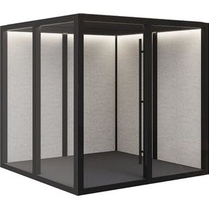 Meetingbox Zen Pod Essentials, h x b x d = 2310 x 2320 x 2320 mm, Large, textiel / aluminium / glas