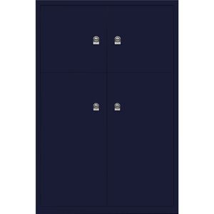 BISLEY LateralFile™ Lodge, met 4 lockers, hoogte 2 x 375 mm, 2 x 755 mm, oxfordblauw