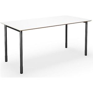 Multifunctionele tafel DUO-C Trend, recht blad, b x d = 1600 x 800 mm, wit, zwart
