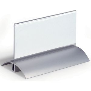 DURABLE Tafelnaambord, acryl met aluminium voet, h x b = 61 x 150 mm, VE = 12 stuks
