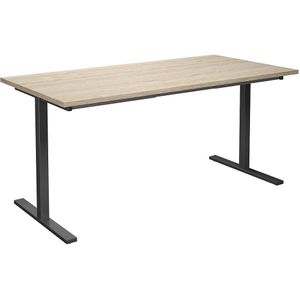 Multifunctionele tafel DUO-T, recht blad, b x d = 1600 x 800 mm, eikenhout, zwart