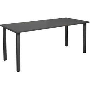Multifunctionele tafel DUO-U, recht blad, b x d = 1800 x 800 mm, donkergrijs, zwart