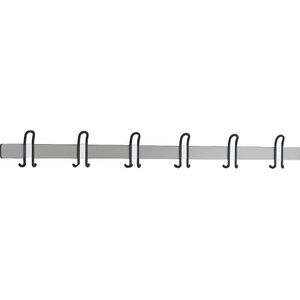 Wandkapstok BASIC PLUS, h x b x d = 160 x 1496 x 68 mm, zilvergrijs