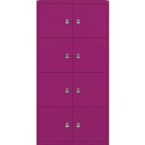 BISLEY LateralFile™ Lodge, met 8 lockers, hoogte per 375 mm, fuchsia