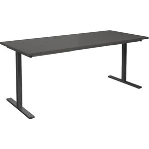 Multifunctionele tafel DUO-T, recht blad, b x d = 1800 x 800 mm, donkergrijs, zwart