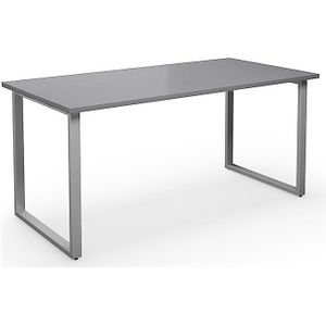 Multifunctionele tafel DUO-O, recht blad, b x d = 1600 x 800 mm, lichtgrijs, zilverkleurig