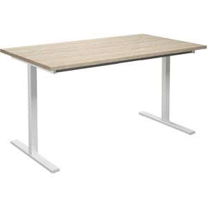 Multifunctionele tafel DUO-T, recht blad, b x d = 1400 x 800 mm, eikenhout, wit