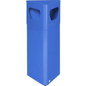 VAR Buitenafvalbak, driehoekig, inhoud 32 l, met binnenbak, gentiaanblauw