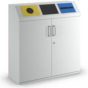 eurokraft pro Verzamelstation voor kringloopmateriaal, inhoud 3 x 80 l, lichtgrijs RAL 7035