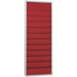 EICHNER Planbord, met 10 rails, dubbele rij, h x b x d = 1280 x 554 x 74 mm, rood