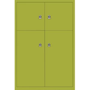 BISLEY LateralFile™ Lodge, met 4 lockers, hoogte 2 x 375 mm, 2 x 755 mm, groen