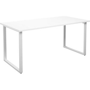 Multifunctionele tafel DUO-O, recht blad, diepte 800 mm, breedte 1600 mm, wit / wit
