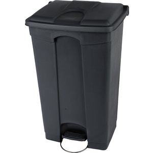 Pedaalafvalbak van recyclaat, antibacterieel, inhoud 90 l, h x b x d = 820 x 420 x 500 mm, zwart, vanaf 5 stuks