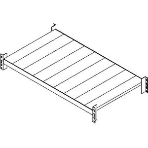 eurokraft pro Breedvakstelling-etage compleet met legbord, balklengte 2700 mm, diepte 600 mm, bodem verzinkt, groen