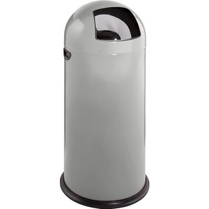 VAR Push-vuilnisbak, inhoud 52 l, hoogte 890 mm, zilverkleurig