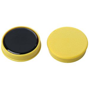 eurokraft basic Ronde magneet, kunststof, Ø 20 mm, VE = 72 stuks, geel