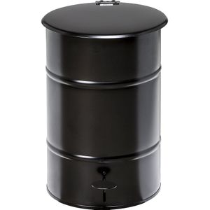 Kongamek Afvalcontainer met deksel, volume 30 l, met pedaal, zwart