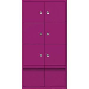 BISLEY LateralFile™ Lodge, met 6 lockers en 2 laden, hoogte per 375 mm, fuchsia