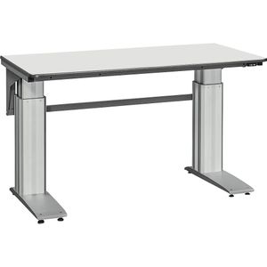 Elektrisch in hoogte verstelbare werktafel, draagvermogen = 500 kg, l x b = 1600 x 800 mm, laminaat grijs