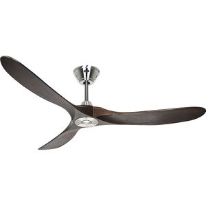 Plafondventilator ECO GENUINO, propellerblad-Ø 1520 mm, noten / chroom