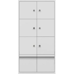 BISLEY LateralFile™ Lodge, met 6 lockers en 2 laden, hoogte per 375 mm, lichtgrijs