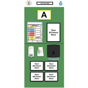 Stelling-informatiebord enkele markering, desinfectie, h x b = 2000 x 900 mm, groen