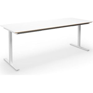Multifunctionele tafel DUO-T Trend, recht blad, afgeronde hoeken, diepte 800 mm, breedte 1800 mm, wit, wit
