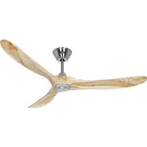 Plafondventilator ECO GENUINO, propellerblad-Ø 1520 mm, naturel / chroom