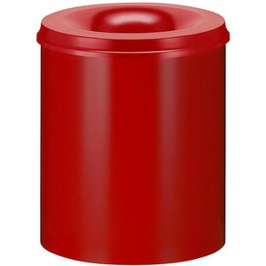 Veiligheidsprullenbak, staal, zelfdovend, inhoud 80 l, h x Ø = 540 x 465 mm, bak rood / zelfdovend deksel rood