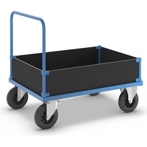 Kongamek Platformwagen KM33, lage bakopbouw, l x b = 1000 x 700 mm, 2 zwenk- en 2 bokwielen