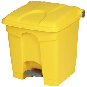 Afvalverzamelaar met pedaal, inhoud 30 l, b x h x d = 410 x 435 x 400 mm, geel