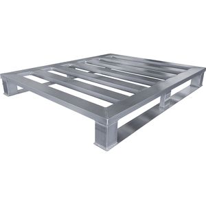 Vlakke aluminium pallet, met 2 sleeplatten, l x b = 1200 x 1000 mm, vanaf 10 stuks