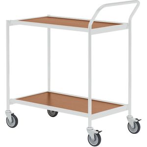 HelgeNyberg Tafelwagen, 2 etages, l x b = 1000 x 420 mm, grijs/beukenhout, vanaf 5 stuks