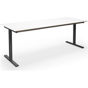 Multifunctionele tafel DUO-T Trend, recht blad, diepte 800 mm, breedte 2000 mm, wit / zwart