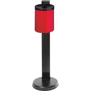 Staande veiligheidsasbak, rond, Ø 180 / 250 mm, rood, plaatstaal