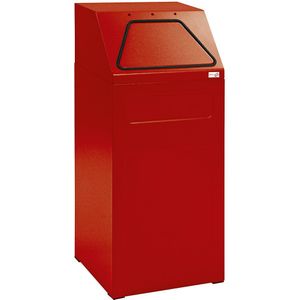 Recyclingcontainer, inhoud 65 l, b x h x d = 400 x 960 x 380 mm, plaatstaal, rood RAL 3000