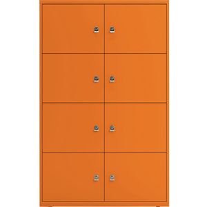 BISLEY LateralFile™ Lodge, met 8 lockers, hoogte per 375 mm, oranje