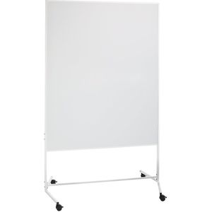 eurokraft basic Presentatiewand, mobiel, whiteboard, b x h = 1200 x 1500 mm, wit