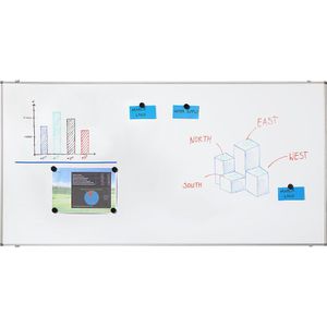 eurokraft basic Whiteboard, plaatstaal, gelakt, b x h = 900 x 600 mm