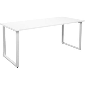 Multifunctionele tafel DUO-O, recht blad, b x d = 1800 x 800 mm, wit, wit