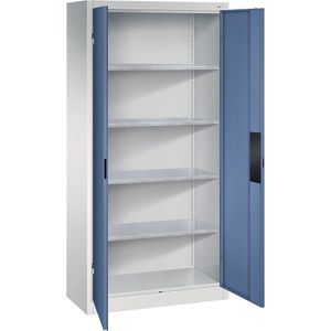 C+P Werkplaats-zwaarlastkast, breedte 930 mm, diepte 400 mm, deur verblauw