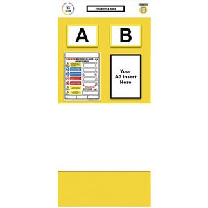 Stelling-informatiebord dubbele markering, whiteboard, h x b = 2000 x 900 mm, geel