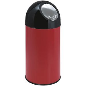 Push-vuilnisbak, inhoud 40 l, verzinkte binnenbak, rood