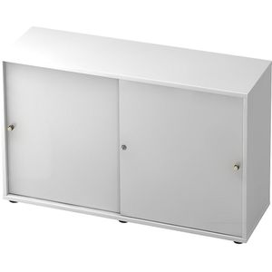 eurokraft pro Schuifdeurkast, 1 legborden, tussenwand, wit / wit