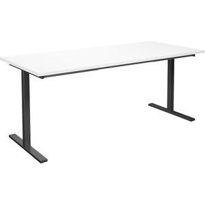 Multifunctionele tafel DUO-T, recht blad, b x d = 1800 x 800 mm, wit, zwart